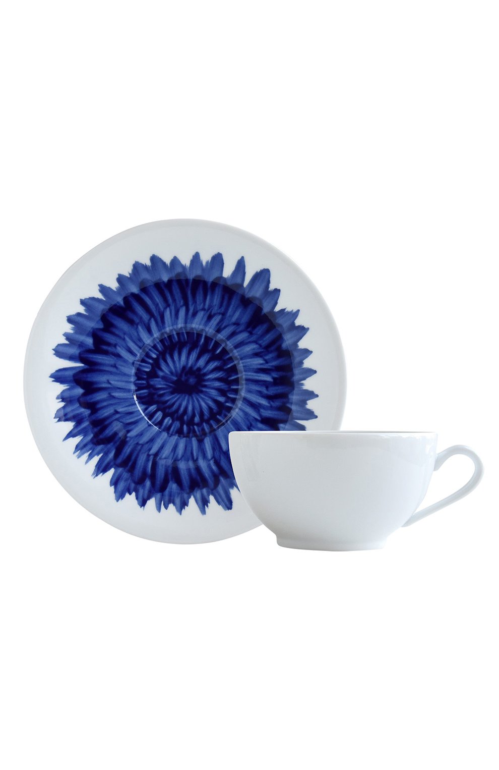 Чашка для завтрака с блюдцем in bloom BERNARDAUD синего цвета, арт. 1768/21512 | Фото 1 (Интерьер_коллекция: In Bloom; Статус проверки: Проверена категория; Ограничения доставки: fragile-2)