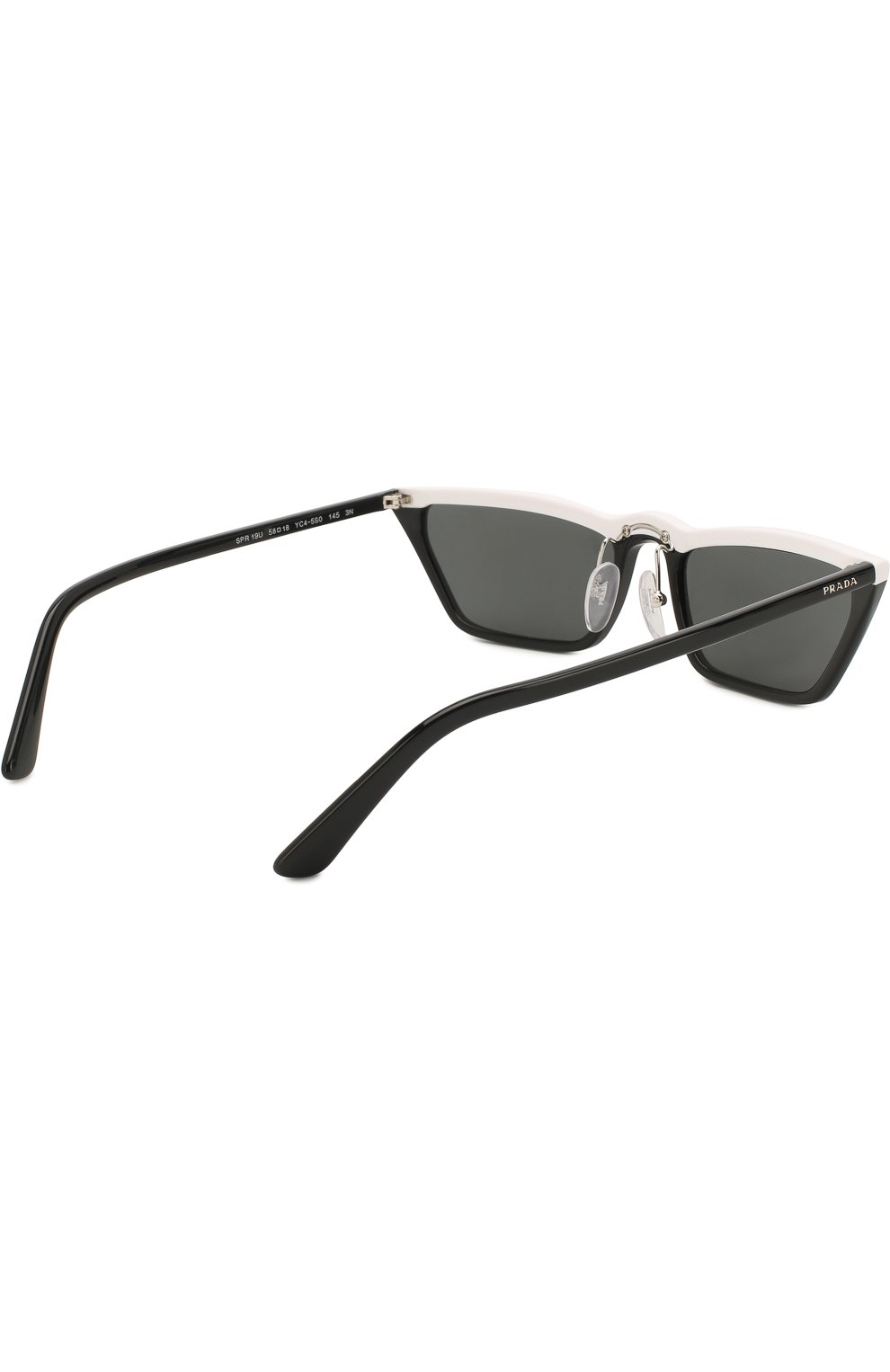 Женские черно-белые солнцезащитные очки Prada, арт. 19US-YC45S0 купить в ЦУМ | Фото №4 Солнцезащитные очки Prada черно-белые | Фото №4