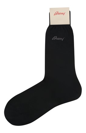 Мужские хлопковые носки BRIONI темно-синего цвета, арт. 0VMC00/07Z07 | Фото 1 (Материал внешний: Хлопок; Кросс-КТ: бельё; Региональные ограничения белый список (Axapta Mercury): RU)
