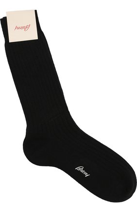 Мужские кашемировые носки BRIONI черного цвета, арт. 0VMC00/07Z03 | Фото 1 (Материал внешний: Кашемир, Шерсть; Кросс-КТ: бельё)
