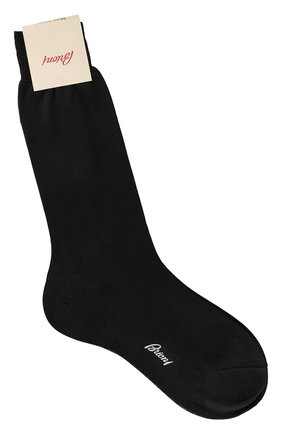 Мужские шелковые носки BRIONI темно-синего цвета, арт. 0VMC00/07Z08 | Фото 1 (Материал внешний: Шелк; Кросс-КТ: бельё)