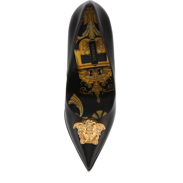 фото Кожаные туфли palazzo с брошью на шпильке versace
