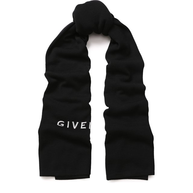 фото Шерстяной шарф с логотипом бренда givenchy