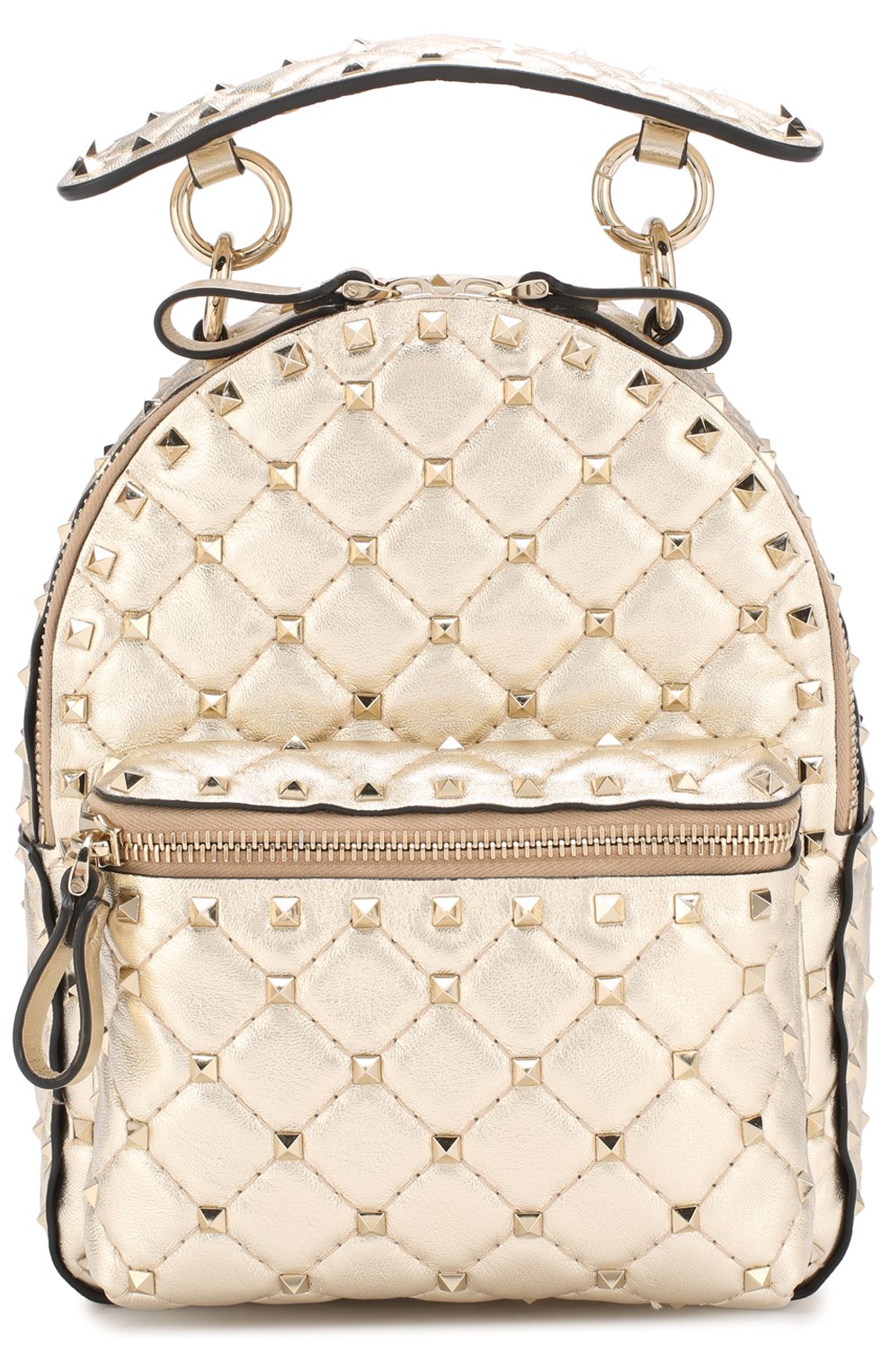 Женский рюкзак valentino garavani rockstud spike mini VALENTINO золотого цвета, арт. PW0B0B63/NPL | Фото 1