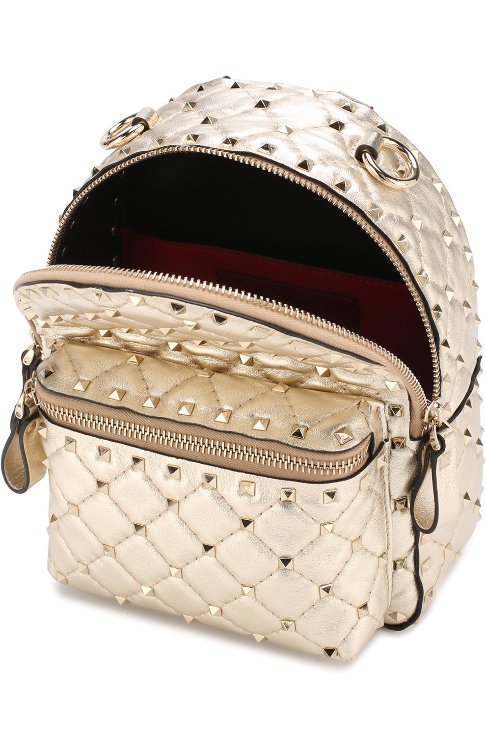 Женский рюкзак valentino garavani rockstud spike mini VALENTINO золотого цвета по цене 139500 руб., арт. PW0B0B63/NPL | Фото 4 Женский рюкзак valentino garavani rockstud spike mini VALENTINO золотого цвета, арт. PW0B0B63/NPL | Фото 4