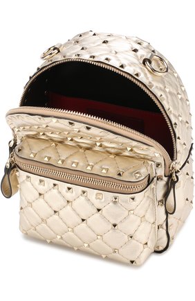 Женский рюкзак valentino garavani rockstud spike mini VALENTINO золотого цвета по цене 139500 руб., арт. PW0B0B63/NPL | Фото 4 Женский рюкзак valentino garavani rockstud spike mini VALENTINO золотого цвета, арт. PW0B0B63/NPL | Фото 4