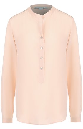 Женская шелковая блузка STELLA MCCARTNEY светло-розового цвета, арт. 531885/SY206 | Фото 1 (Длина (для топов): Стандартные; Рукава: Длинные; Статус проверки: Проверена категория; Материал внешний: Шелк; Принт: Без принта; Женское Кросс-КТ: Блуза-одежда)