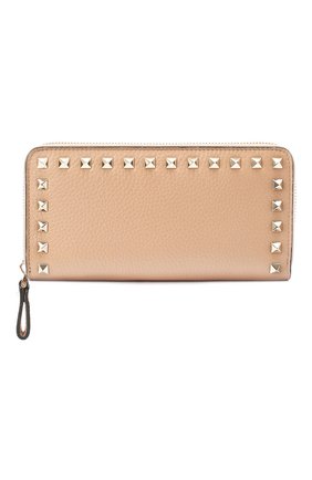 Кожаный кошелек на молнии Valentino Garavani Rockstud Valentino, бежевого цвета, арт. QW1P0645/VSH в ЦУМ | Фото №1 Кожаный кошелек на молнии Valentino Garavani Rockstud Valentino бежевого цвета | Фото №1