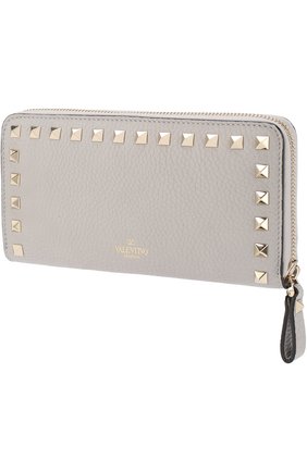 Кожаный кошелек на молнии Valentino Garavani Rockstud Valentino, светло-серого цвета, арт. QW1P0645/VSH в ЦУМ | Фото №2 Кожаный кошелек на молнии Valentino Garavani Rockstud Valentino светло-серого цвета | Фото №2