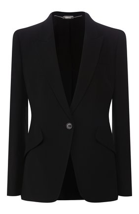 Женский жакет ALEXANDER MCQUEEN черного цвета по цене 144000 руб., арт. 358166/QLE40 | Фото 1 Женский жакет ALEXANDER MCQUEEN черного цвета, арт. 358166/QLE40 | Фото 1