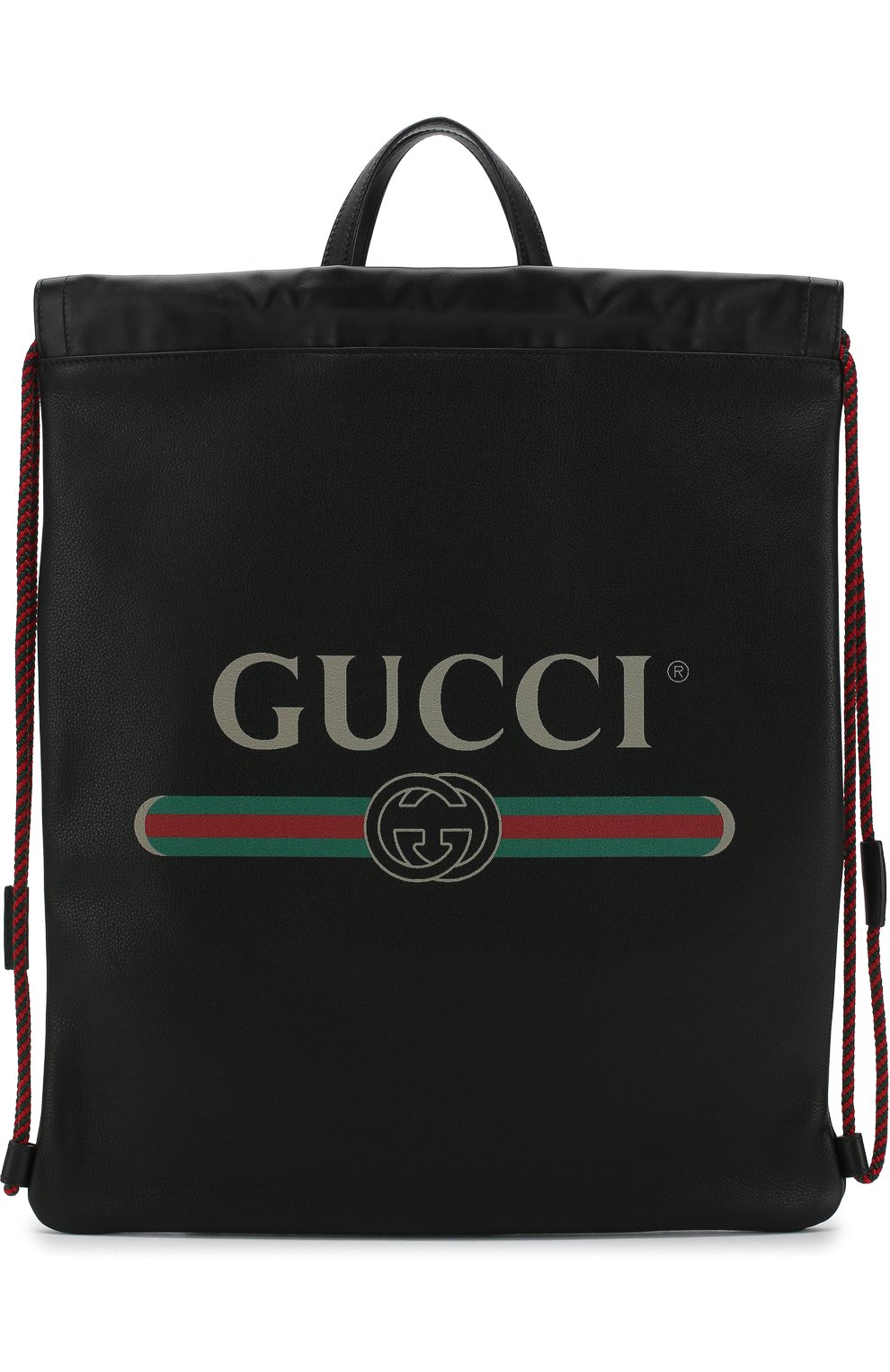 Мужской кожаный рюкзак с логотипом бренда GUCCI черного цвета, арт. 516639/0GCBT | Фото 1