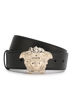 Женский кожаный ремень с фигурной пряжкой medusa VERSACE черного цвета по цене 28300 руб., арт. DCDD259/DVT2 | Фото 1 Женский кожаный ремень с фигурной пряжкой medusa VERSACE черного цвета, арт. DCDD259/DVT2 | Фото 1