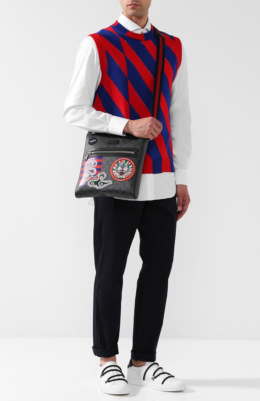 Мужская черная сумкапланшет night courrier gg supreme GUCCI купить в