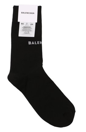 Женские хлопковые носки с логотипом бренда BALENCIAGA черного цвета по цене 5995 руб., арт. 512473/368B8 | Фото 1 Женские хлопковые носки с логотипом бренда BALENCIAGA черного цвета, арт. 512473/368B8 | Фото 1