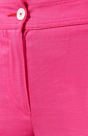 Женские укороченные брюки из смеси вискозы и льна со стрелками KITON фуксия цвета, арт. D24104K09G5503004 | Фото 5 (Длина (брюки, джинсы): Стандартные; Женское Кросс-КТ: Брюки-одежда; Материал внешний: Вискоза, Лен; Статус проверки: Проверено, Проверена категория)