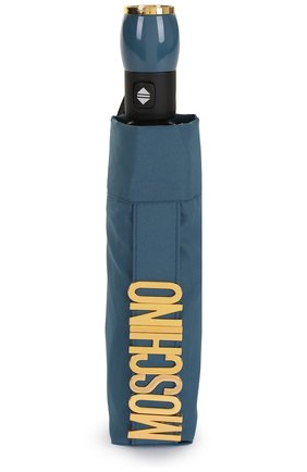Женский синий складной зонт с принтом Moschino, арт. 8010-0PENCL0SE купить в ЦУМ | Фото №4 Складной зонт с принтом Moschino синий | Фото №4