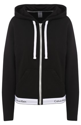 Женский хлопковый кардиган на молнии с капюшоном CALVIN KLEIN черного цвета по цене 9605 руб., арт. QS5667E | Фото 1 Женский хлопковый кардиган на молнии с капюшоном CALVIN KLEIN черного цвета, арт. QS5667E | Фото 1