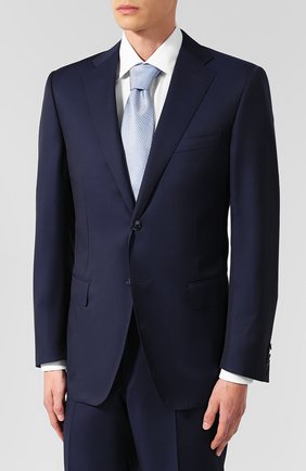 Мужской шерстяной костюм с пиджаком на двух пуговицах CORNELIANI темно-синего цвета, арт. 827315-8818150/92 Q1 | Фото 2 (Материал внешний: Шерсть; Рукава: Длинные; Костюмы М: Однобортный; Стили: Классический; Статус проверки: Проверена категория)