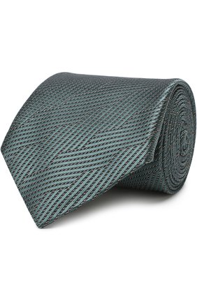 Мужской шелковый галстук с узором GIORGIO ARMANI темно-зеленого цвета, арт. 360054/8A936 | Фото 1 (Материал: Шелк, Текстиль; Статус проверки: Проверено; Принт: С принтом)