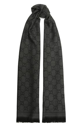 Женский шерстяной шарф GUCCI темно-серого цвета по цене 27900 руб., арт. 133483/3G200 | Фото 1 Женский шерстяной шарф GUCCI темно-серого цвета, арт. 133483/3G200 | Фото 1