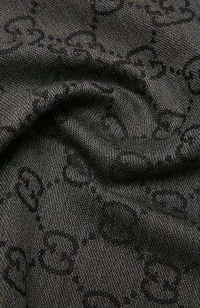 Женский шерстяной шарф GUCCI темно-серого цвета по цене 27900 руб., арт. 133483/3G200 | Фото 2 Женский шерстяной шарф GUCCI темно-серого цвета, арт. 133483/3G200 | Фото 2