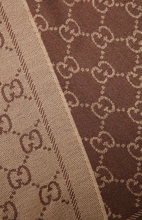 Женский шерстяной шарф GUCCI коричневого цвета по цене 27900 руб., арт. 133483/3G200 | Фото 2 Женский шерстяной шарф GUCCI коричневого цвета, арт. 133483/3G200 | Фото 2