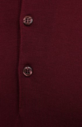 Мужское шерстяное поло JOHN SMEDLEY бордового цвета, арт. BELPER | Фото 5 (Материал внешний: Шерсть; Рукава: Длинные; Длина (для топов): Стандартные)