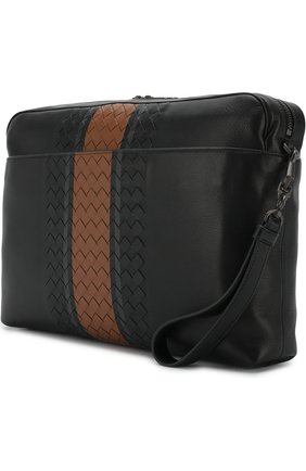 Мужская кожаная сумка для документов с плетением intrecciato BOTTEGA VENETA черного цвета по цене 116500 руб., арт. 507992/VA100 | Фото 3 Мужская кожаная сумка для документов с плетением intrecciato BOTTEGA VENETA черного цвета, арт. 507992/VA100 | Фото 3