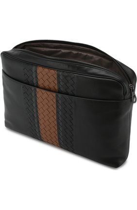 Мужская кожаная сумка для документов с плетением intrecciato BOTTEGA VENETA черного цвета по цене 116500 руб., арт. 507992/VA100 | Фото 4 Мужская кожаная сумка для документов с плетением intrecciato BOTTEGA VENETA черного цвета, арт. 507992/VA100 | Фото 4