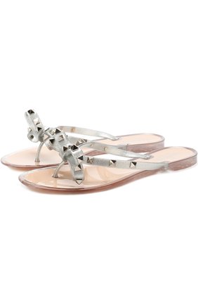 Женские резиновые шлепанцы valentino garavani rockstud VALENTINO серебряного цвета по цене 19300 руб., арт. QW1S0552/GAC | Фото 1 Женские резиновые шлепанцы valentino garavani rockstud VALENTINO серебряного цвета, арт. QW1S0552/GAC | Фото 1