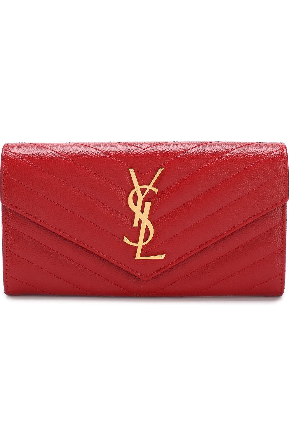 Кожаное портмоне Monogram Saint Laurent красного цвета | Фото №1