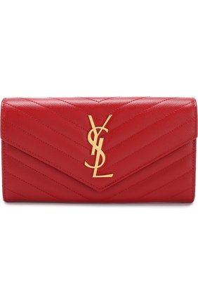 Кожаное портмоне Monogram Saint Laurent, красного цвета, арт. 372264/B0W01 в ЦУМ | Фото №1 Кожаное портмоне Monogram Saint Laurent красного цвета | Фото №1
