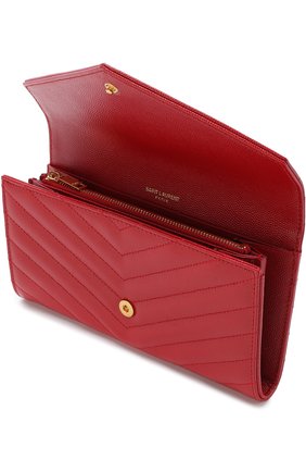 Кожаное портмоне Monogram Saint Laurent, красного цвета, арт. 372264/B0W01 в ЦУМ | Фото №3 Кожаное портмоне Monogram Saint Laurent красного цвета | Фото №3