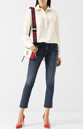 Женские синие укороченные джинсы с потертостями Current/Elliott, сезон FW 18/19, арт. 1557-0001/90C06PL4EA купить в ЦУМ | Фото №1 Укороченные джинсы с потертостями Current/Elliott синие | Фото №1