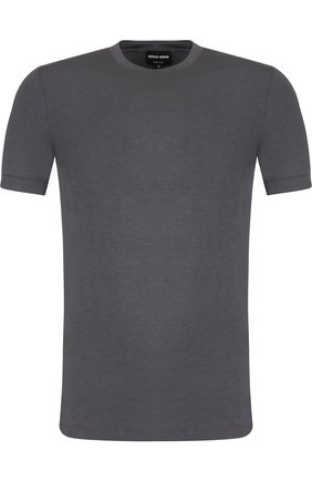 Мужская однотонная футболка из вискозы GIORGIO ARMANI серого цвета по цене 24000 руб., арт. 8NST52/SJP4Z | Фото 1 Мужская однотонная футболка из вискозы GIORGIO ARMANI серого цвета, арт. 8NST52/SJP4Z | Фото 1 (Рукава: Короткие; Длина (для топов): Стандартные; Материал внешний: Вискоза; Принт: Без принта; Стили: Кэжуэл)