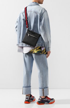 Мужская кожаная сумка-планшет gg supreme GUCCI черного цвета по цене 55700 руб., арт. 523599/K5RLN | Фото 2 Мужская кожаная сумка-планшет gg supreme GUCCI черного цвета, арт. 523599/K5RLN | Фото 2