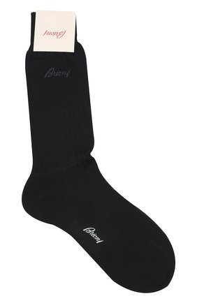 Мужские шерстяные носки BRIONI темно-синего цвета, арт. 0VMC00/07Z06 | Фото 1 (Материал внешний: Шерсть; Кросс-КТ: бельё)