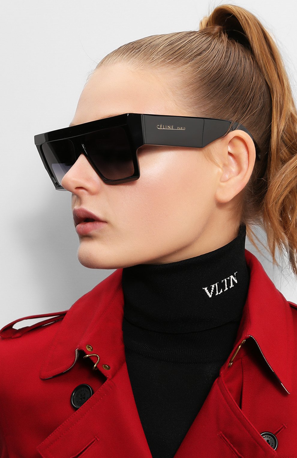Женские солнцезащитные очки CELINE EYEWEAR черного цвета по цене 25650 руб., арт. CL40030I 05B | Фото 2 Женские солнцезащитные очки CELINE EYEWEAR черного цвета, арт. CL40030I 05B | Фото 2