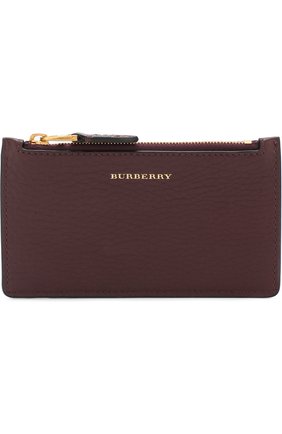 Кожаный футляр для кредитных карт с отделением на молнии Burberry, бордового цвета, арт. 4076672 в ЦУМ | Фото №1 Кожаный футляр для кредитных карт с отделением на молнии Burberry бордового цвета | Фото №1