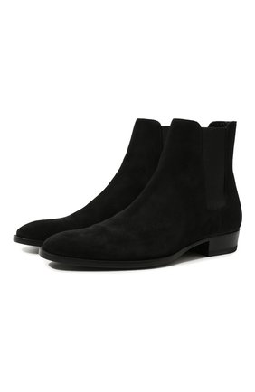 Мужские замшевые челси wyatt SAINT LAURENT черного цвета по цене 89950 руб., арт. 443208/BT300 | Фото 1 Мужские замшевые челси wyatt SAINT LAURENT черного цвета, арт. 443208/BT300 | Фото 1 (Материал внутренний: Натуральная кожа; Мужское Кросс-КТ: Сапоги-обувь, Челси-обувь; Материал внешний: Замша, Кожа; Материал утеплителя: Без утеплителя; Длина стельки: 30)