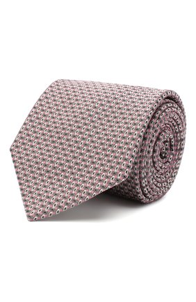 Мужской шелковый галстук с узором BRIONI розового цвета, арт. 061D00/07491 | Фото 1 (Статус проверки: Проверено; Материал: Текстиль, Шелк; Принт: С принтом)