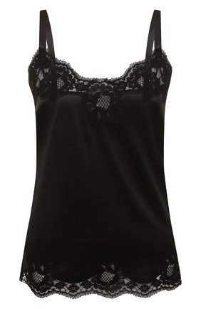 Женская топ из смеси шелка и хлопка DOLCE & GABBANA черного цвета по цене 43250 руб., арт. 07A00T/FUAD8 | Фото 1 Женская топ из смеси шелка и хлопка DOLCE & GABBANA черного цвета, арт. 07A00T/FUAD8 | Фото 1