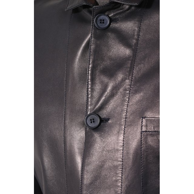 фото Кожаная куртка с отложным воротником giorgio armani