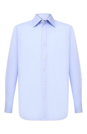Мужская хлопковая сорочка TOM FORD голубого цвета по цене 58550 руб., арт. 4FT192/94C1JE | Фото 1 Мужская хлопковая сорочка TOM FORD голубого цвета, арт. 4FT192/94C1JE | Фото 1 (Мужское Кросс-КТ: Сорочка-одежда; Материал внешний: Хлопок; Статус проверки: Проверена категория, Проверено; Рукава: Длинные; Длина (для топов): Стандартные; Принт: Однотонные; Случай: Формальный; Манжеты: На пуговицах; Воротник: Кент)