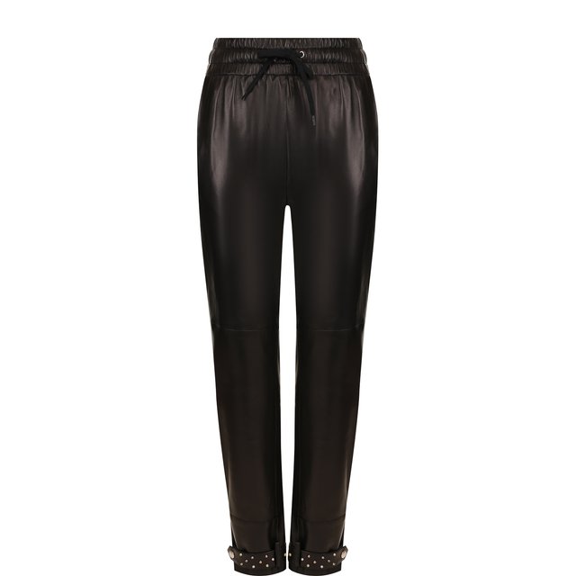 Укороченные кожаные брюки с эластичным поясом Givenchy