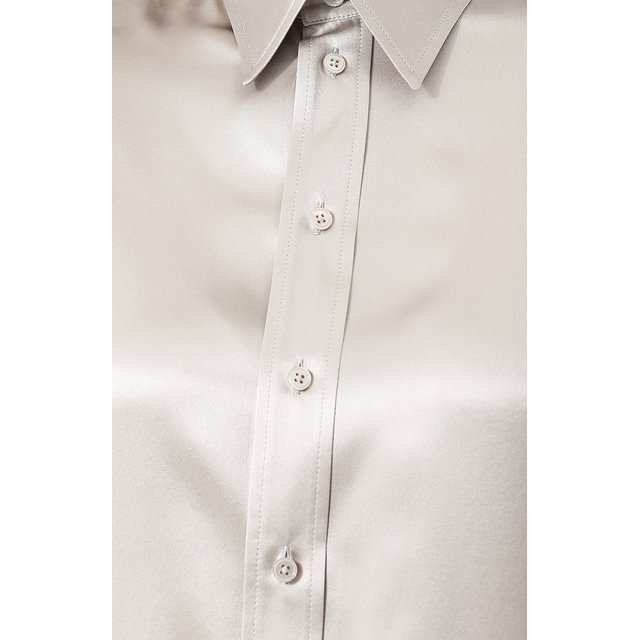фото Однотонная шелковая блуза с отложным воротником ralph lauren