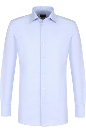 Мужская хлопковая сорочка кент ERMENEGILDO ZEGNA голубого цвета по цене 26150 руб., арт. 401030/9MS0BR | Фото 1 Мужская хлопковая сорочка кент ERMENEGILDO ZEGNA голубого цвета, арт. 401030/9MS0BR | Фото 1