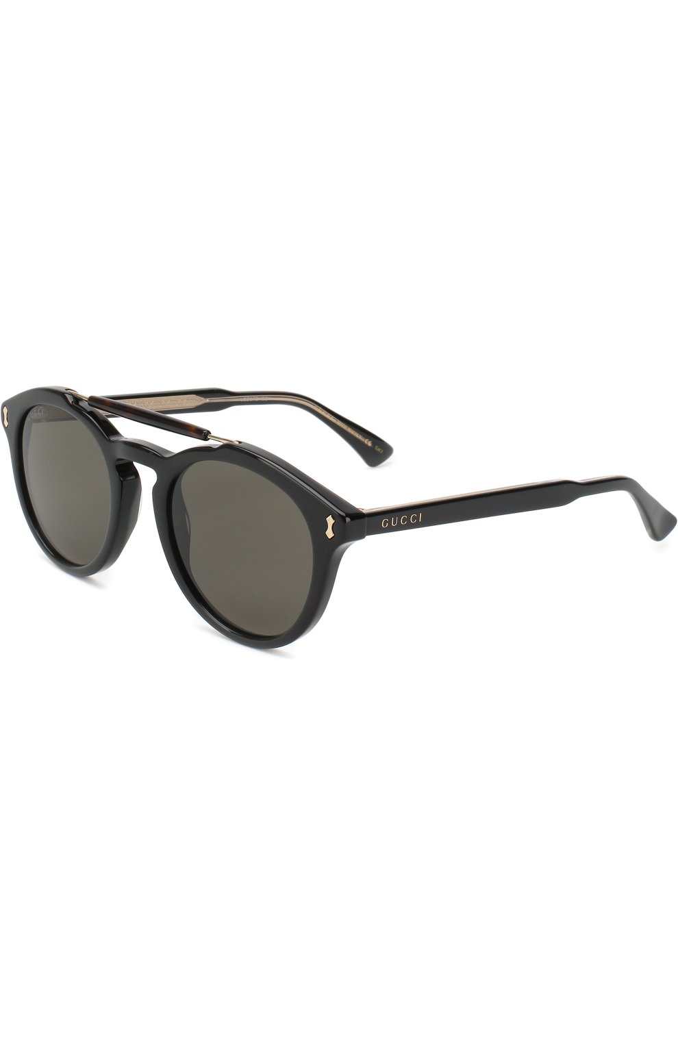 Мужские солнцезащитные очки GUCCI черного цвета, арт. GG0124 001 | Фото 1