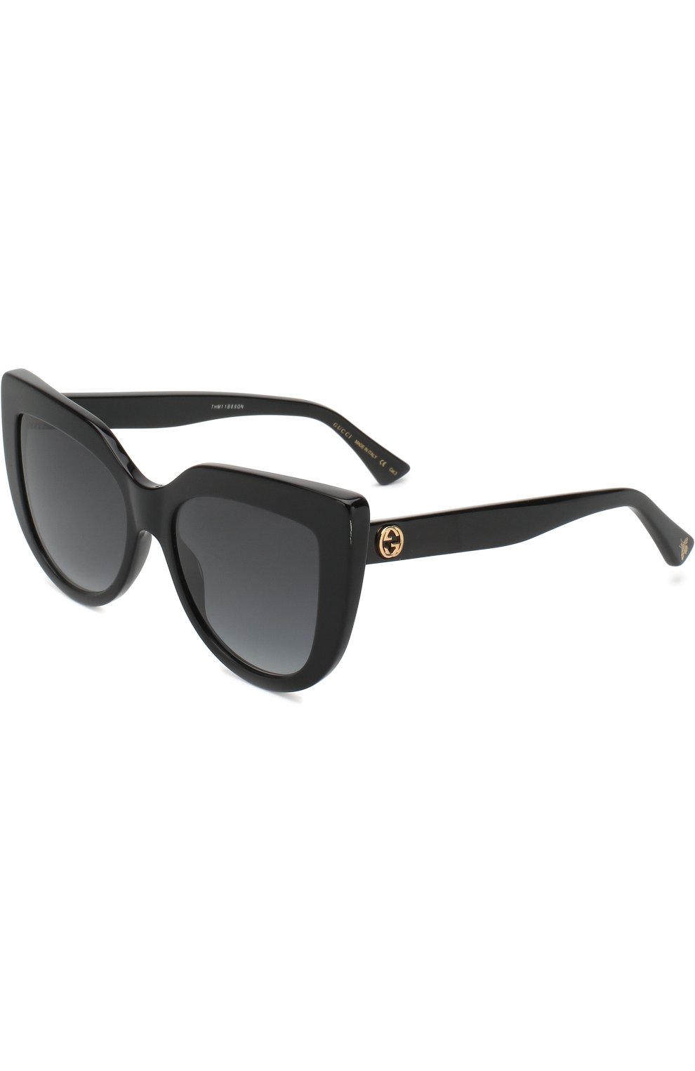Женские солнцезащитные очки GUCCI черного цвета, арт. GG0164 001 | Фото 1