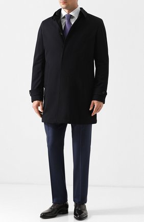 Мужской шерстяной плащ ERMENEGILDO ZEGNA темно-синего цвета по цене 199500 руб., арт. URT23/R300 | Фото 2 Мужской шерстяной плащ ERMENEGILDO ZEGNA темно-синего цвета, арт. URT23/R300 | Фото 2